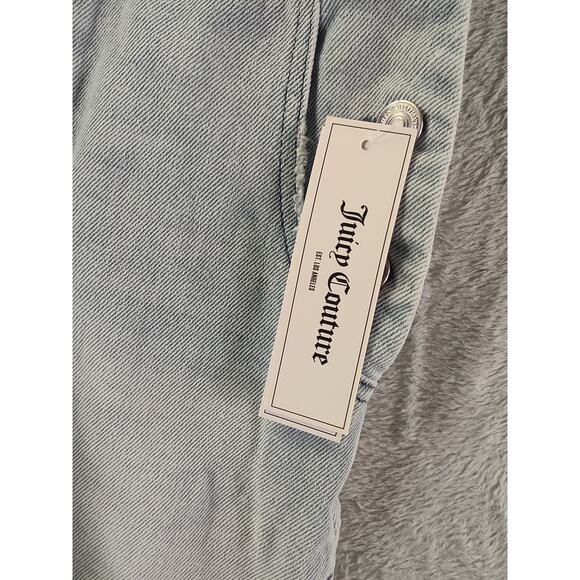 Juicy Couture Short Overalls Womens Size Extra Small Blue Denim Light Wash - Picture 8 of 11